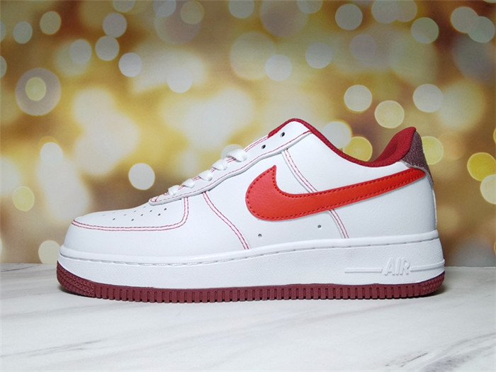 Men's Air Force 1 Low White/Red Shoes 0263